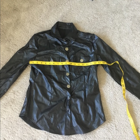 Bar lll Madrid Black Faux Leather Two Piece Outfit NWT - Picture 7 of 14